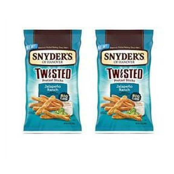 Snyder's of Hanover, Jalapeno Ranch Twisted Pretzel Sticks, 12 Oz Bag (Pack of 2)