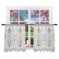 thumbnail image 2 of Floral Vine Sheer Curtains for Living Room Bedroom, Vintage French Country Beige Silver Gray Symmetrical Light Filtering Sheer Curtain Rod Pocket Voile Window Treaments Drapes, 52 x 45 Inches, 2 of 9