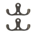 thumbnail image 7 of Dual Hooks Zinc Alloy Hook Coat Hat DIY Robe Hooks Clothes Hanger Holder w Screws 2pcs, Bronze Tone, 7 of 7