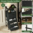 thumbnail image 6 of Eunos Black Dresser for Bedroom, 5 Drawer Nightstand with Charging Station, LED and Open Shelf, 6 of 7