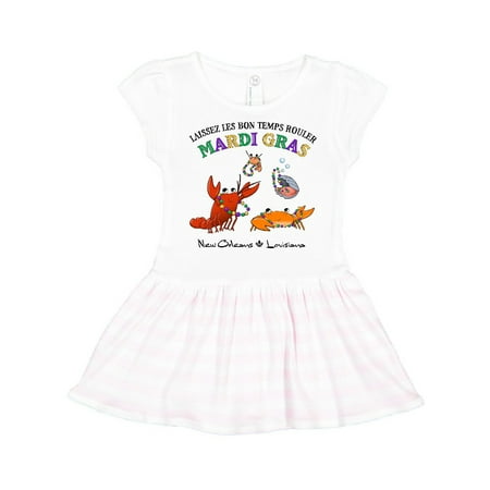 

Inktastic Laissez les bon temps rouler Mardi Gras Partying Seafood Gift Toddler Girl Dress