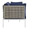 thumbnail image 4 of Modway Harmony 4-Piece Fabric Basket Weave Patio Seating Set in Tan/Navy, 4 of 10