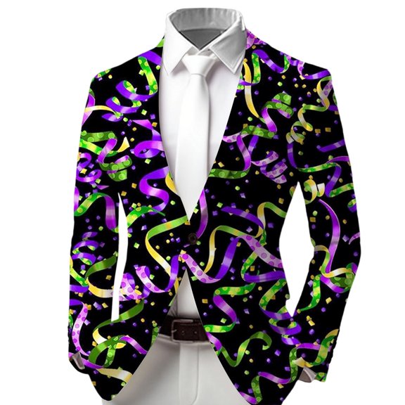 Kiijoy Toddler Boys Carnival Print Suit Jacket Single Party Blazer, Sizes 3-4