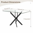 thumbnail image 2 of 47 Inch Glass Dining Table Set for 4, Modern Rectangular Glass Kitchen Table with 4 Upholstered Velvet Chairs, Space-Saving Dining Room Set for Living Room, Kitchen, Apartment - Red Black, 2 of 9