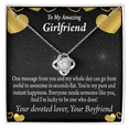 thumbnail image 2 of To My Girlfriend Lucky To Have You Infinity Knot Necklace Message Card, 2 of 7