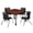 Cherry / Grey / Black, variant on Romig Trek 30 in. Square Mobile Adjustable Classroom Table- Neo Walnut Top, Grey Base & 4 Andy 12 in. Blue Stack Chairs
