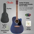thumbnail image 2 of Fender FA Series Dreadnought Acoustic-Electric Guitar - Saphire Blue Bundle with Gig Bag, Strings, Picks, and Austin Bazaar Instructional DVD, 2 of 9