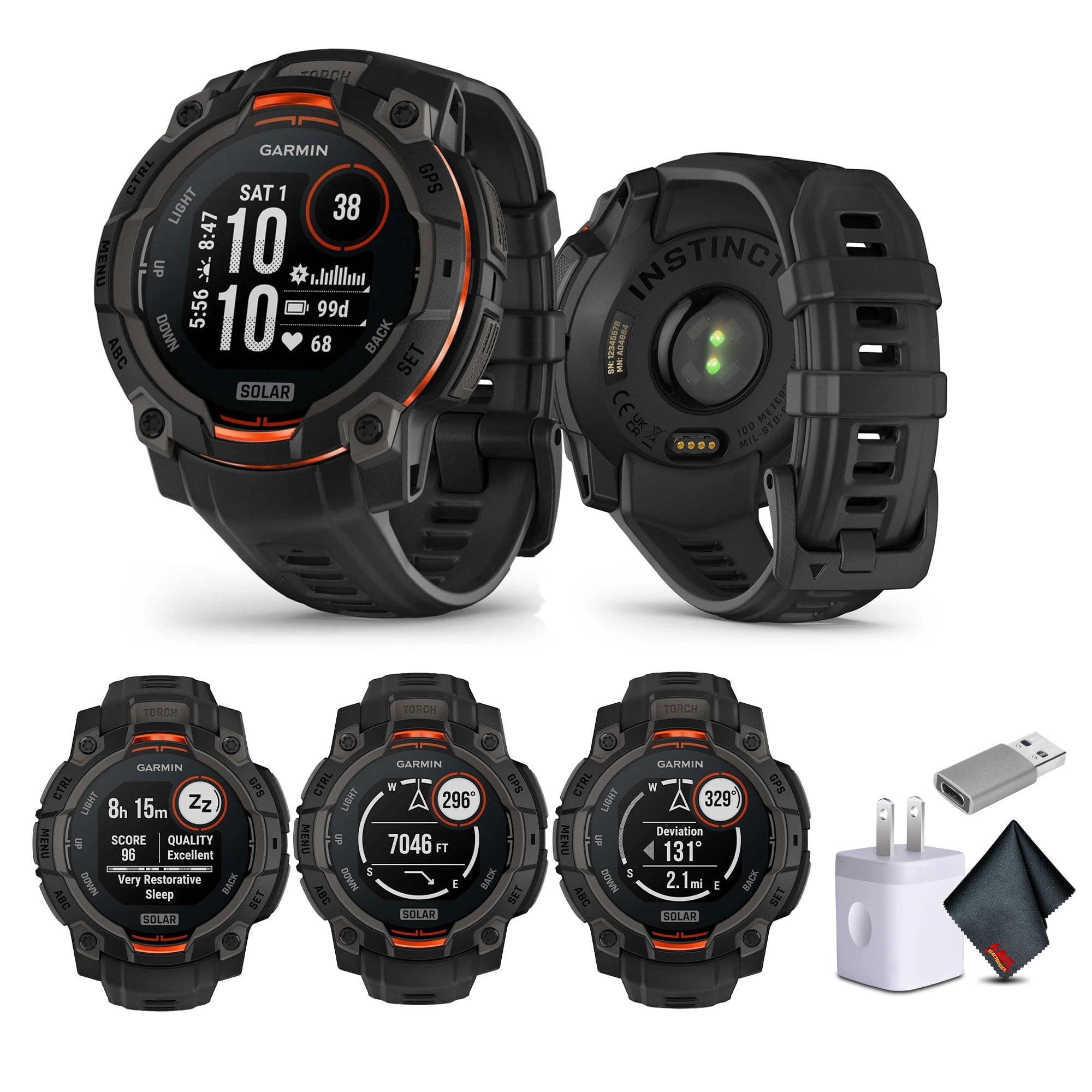 Garmin Fenix 5 Plus Sapphire, Black with Band - Walmart.com