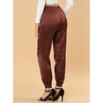 thumbnail image 4 of Pantalones Deportivos Allegra K Cintura Elástica con Cordón para Mujer Satén Marrón S, 4 of 6