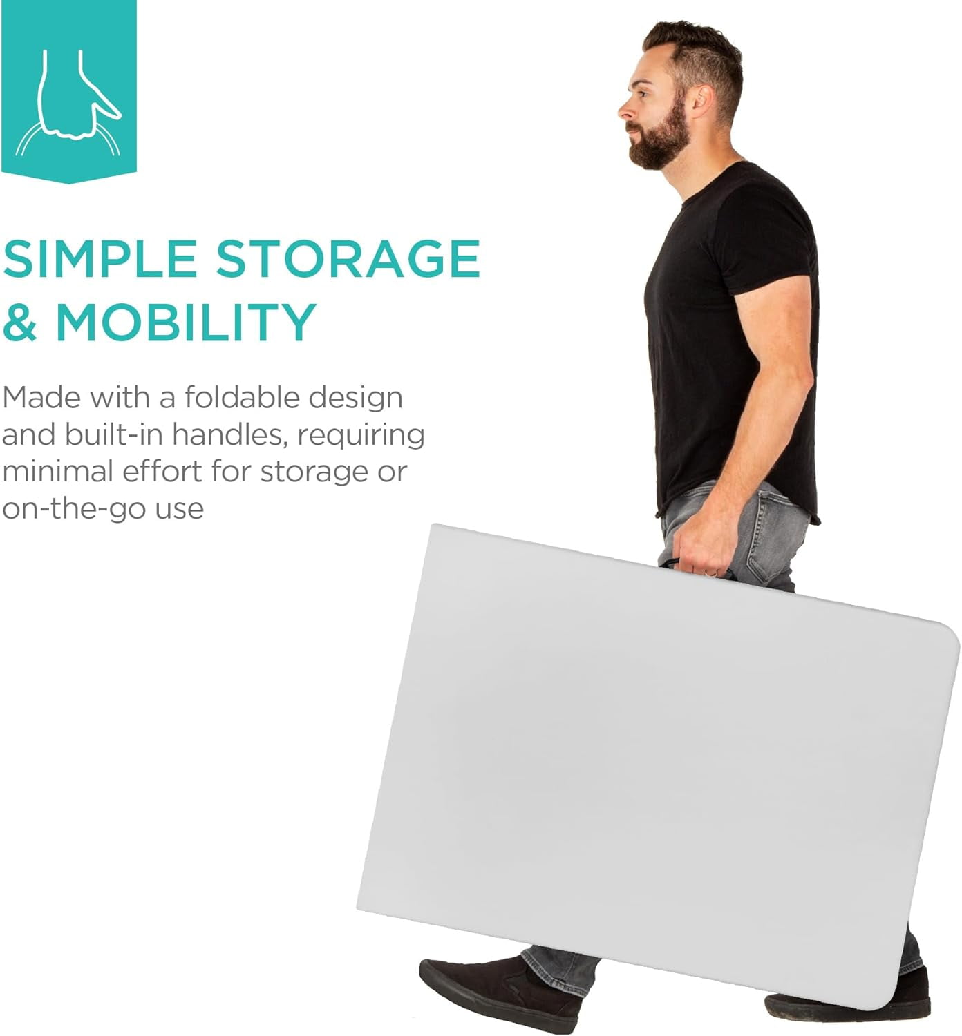 8 Feet Foldable Table, Portable Plastic Desk with Built in Handle, Steel Legs | Perfect for Party, Dining, Wedding, Events, Picnic Indoor, Outdoor, Camping, Utility, Folding