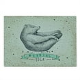 thumbnail image 2 of Yoga Cutting Board, Contemporary Illustration of Meditating Bear on Vintage Background Calm Life, Decorative Tempered Glass Cutting and Serving Board, Large Size, Cream Black Green, by Ambesonne, 2 of 5