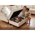 thumbnail image 3 of HONBAY Modular Corduroy Couch Sectional Sleeper Sofa Bed for Living Room, Beige, 3 of 9