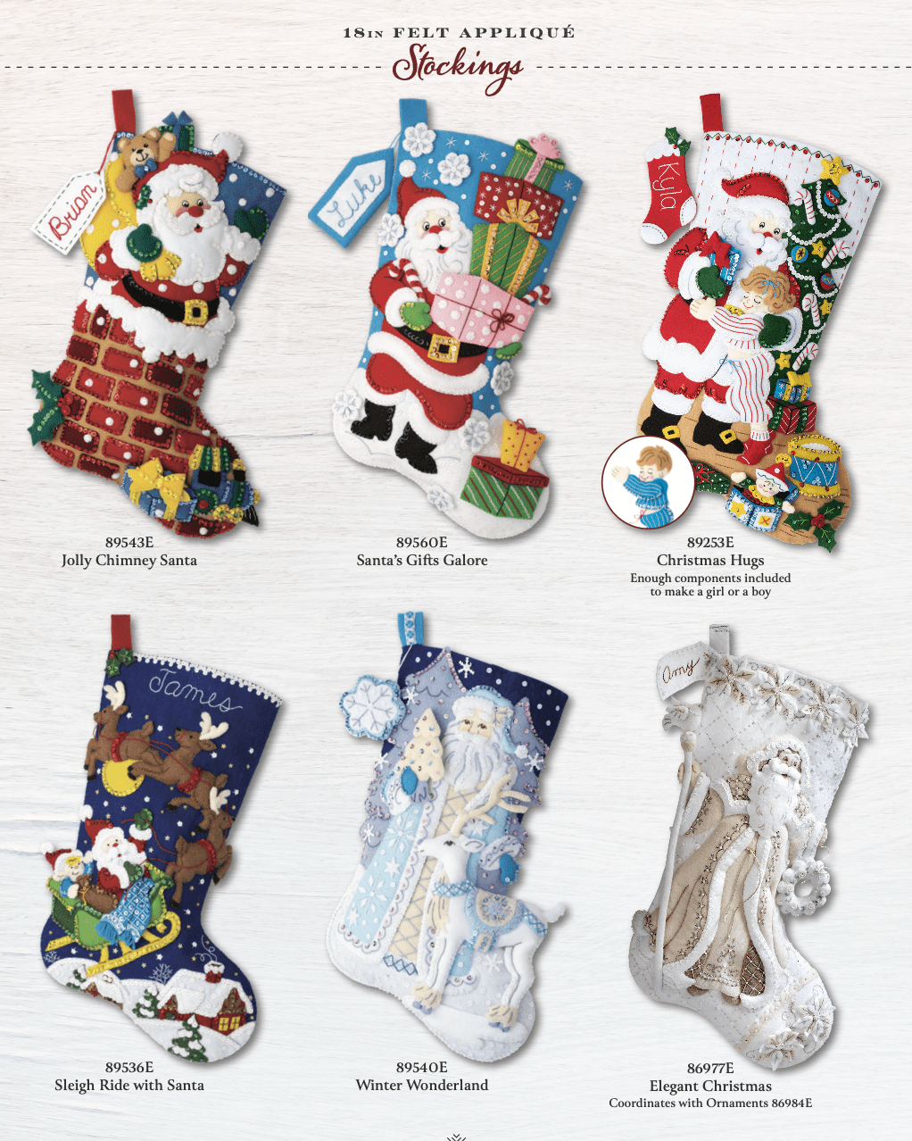 Bucilla Elegant Christmas 18 in Multicolor Felt Stocking Kit