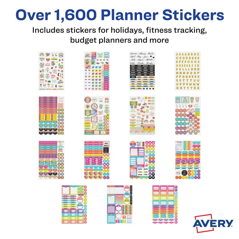 Avery® Planner Stickers Variety Pack, 30 Sticker Sheets, 1,656 Stickers  Total (6785)