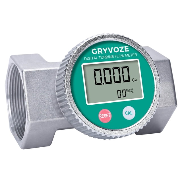 Medidor de Flujo de Agua GRYVOZE Impermeable de 2 pulgadas 60-600 LPM con LCD