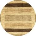 thumbnail image 1 of Ahgly Company Indoor Round Abstract Chrome Gold Yellow Abstract Area Rugs, 4' Round, 1 of 6