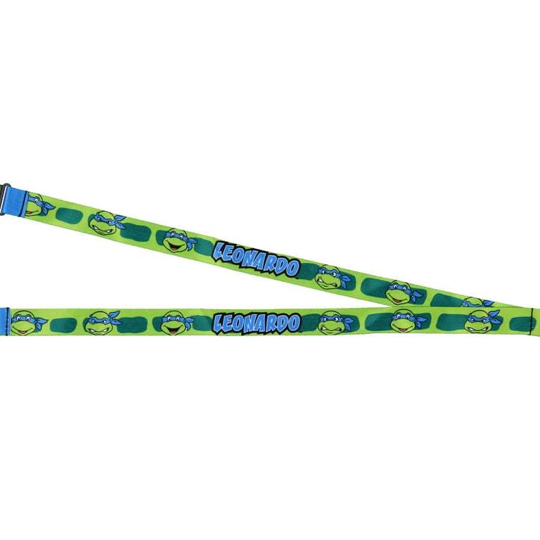 Teenage Mutant Ninja Turtles Character Design ID Badge Holder Lanyard With 2\" Rubber Charm, Leonardo