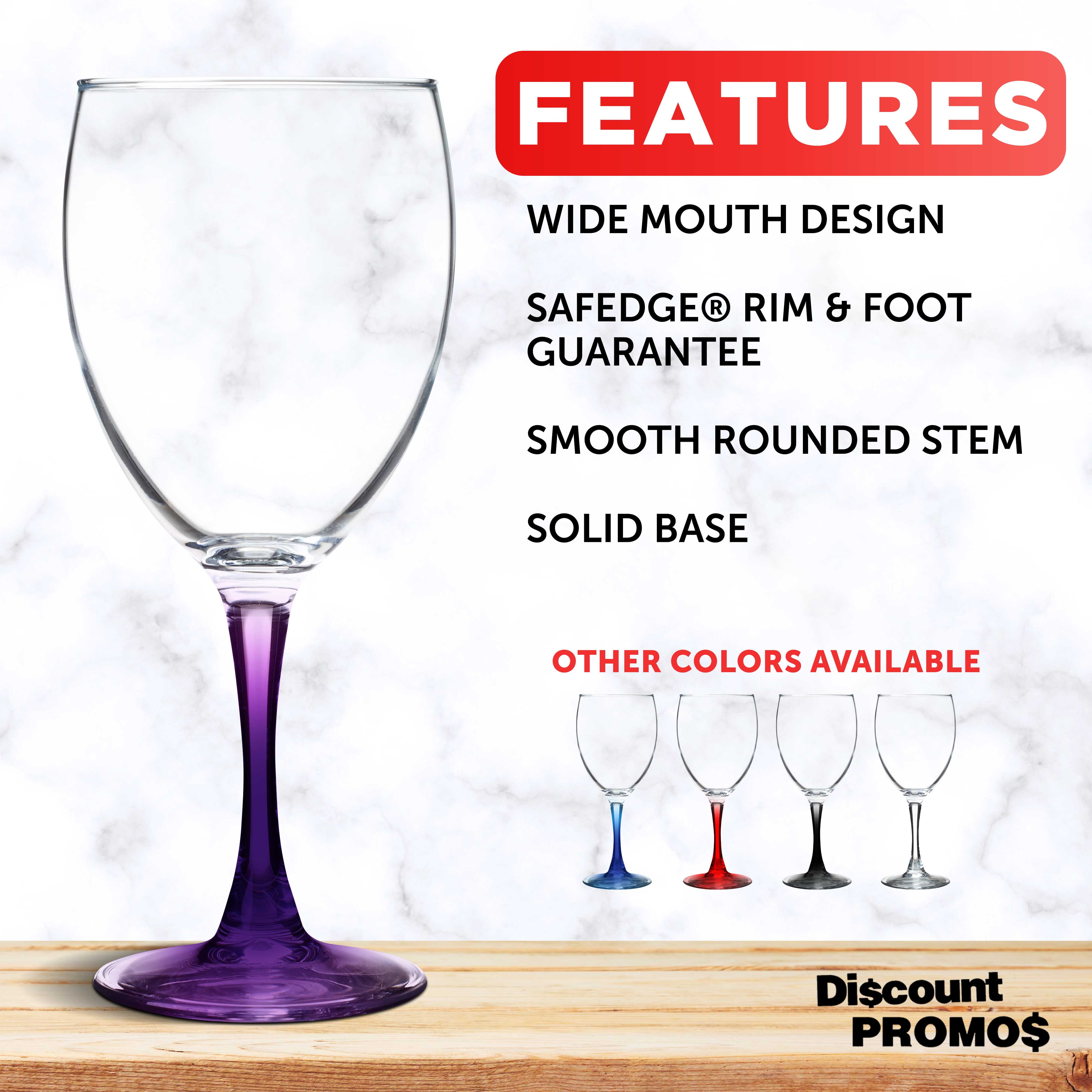 Nuance 10.5 oz Wine Glasses by ARC, Set of 10 - Perfect for Tasting &  Drinking Red, White Wine, Cocktails - Black - Walmart.com