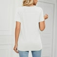 thumbnail image 4 of Womens Fashion Summer Tops 2025 Plus Size Solid Color V-neck Comfortable Loose T-shirt Blouse Casual Tops, 4 of 5