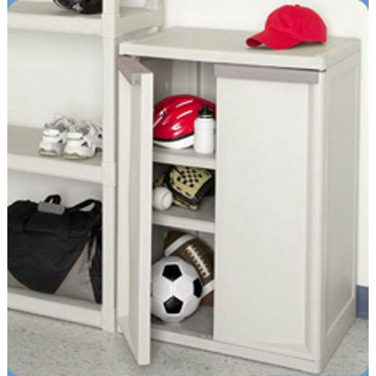 Sterilite Heavy-Duty Adjustable 2-Shelf Base Cabinets Storage w/Handles  01408501 