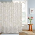 thumbnail image 4 of Ivory Cream Florals Shower Curtains for Bathroom, Abstract Damask Flowers European Style Waterproof Fabric Shower Curtain, Decorative Bathroom Curtain for Bathtub, 72"x84", No Hooks Included, 4 of 9