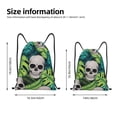thumbnail image 4 of Bingfone Skull And Palm Leaves Drawstrings Backpacks Bags For Men Women Gym Drawstrings Bag, 4 of 9