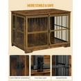 thumbnail image 5 of Hzuaneri Furniture Style Dog Crate, Dog Kennels, Rustic Brown and Black DFC80101B, 5 of 9