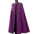 thumbnail image 3 of Virmaxy Halloween Costume Men's Costume Cloak High Stand Collar Gothic Style Cape with Gold Chains for Halloween Cosplay Party Dress Up Hot Pink, 3 of 7