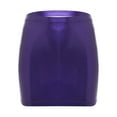 thumbnail image 3 of TiaoBug Women Faux Leather A-line Skirt Wet Look Bodycon Mini Skirts Night Club Going Out Hip-Wrap Skirt Clubwear Purple EXXL, 3 of 5