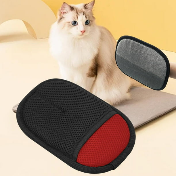 Guante para quitar el pelo de mascotas, guante para el cuidado de perros y gatos, para pelo largo y corto, cojines de coche, sofás, ropa y alfombras. Rojo