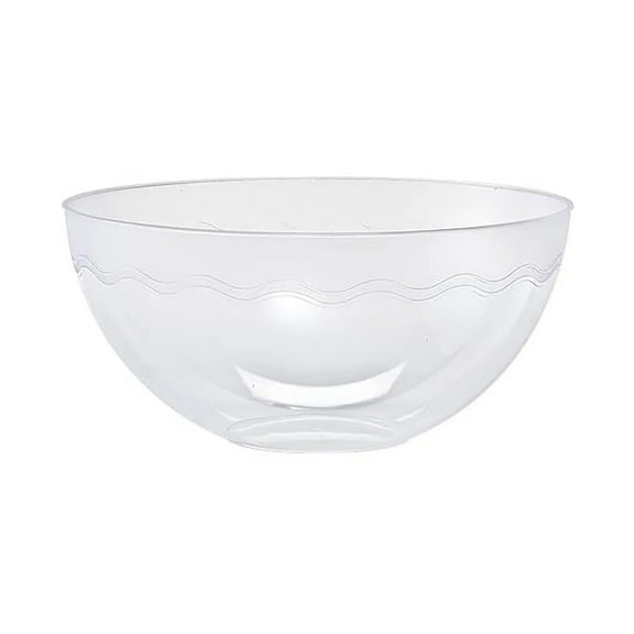 VeZee Disposable Elegant 60oz Round Clear Party Snack/Salad Serving Bowls, Also can use to serve Chips, Candies & All : 3 Ct
