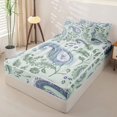 thumbnail image 2 of jejeloiu Calm Paisley Zipper Twin Comforter Sets with Fitted Sheet and 2 Pillowcases,Botanical Print Zipper Bedding Set For Adults,Mint Purple,Light Gray Reversible,4 Pieces, 2 of 7