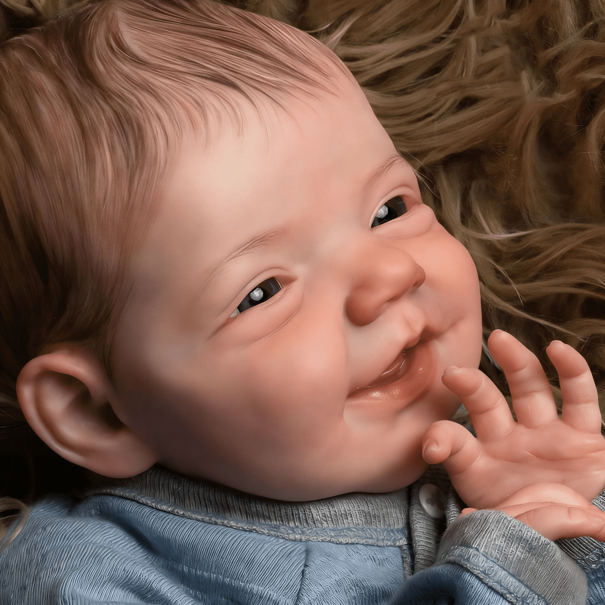 Lovely Lifelike Reborn Baby Dolls 19 Inch 48 cm Realistic Newborn Babies Handmade Soft Cloth Body Painted Hair Blue Eyes Gift for Kids 3+