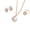 White, variant on Women Rhinestone Peacock Water Drop Pendant Necklace Earrings Ring Jewelry Set