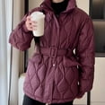thumbnail image 3 of DAFPZW Oversized Quilted Puffer Jacket for Women Lightweight Stand Collar Padded Warm Winter Coats Belted Outerwear, 3 of 7