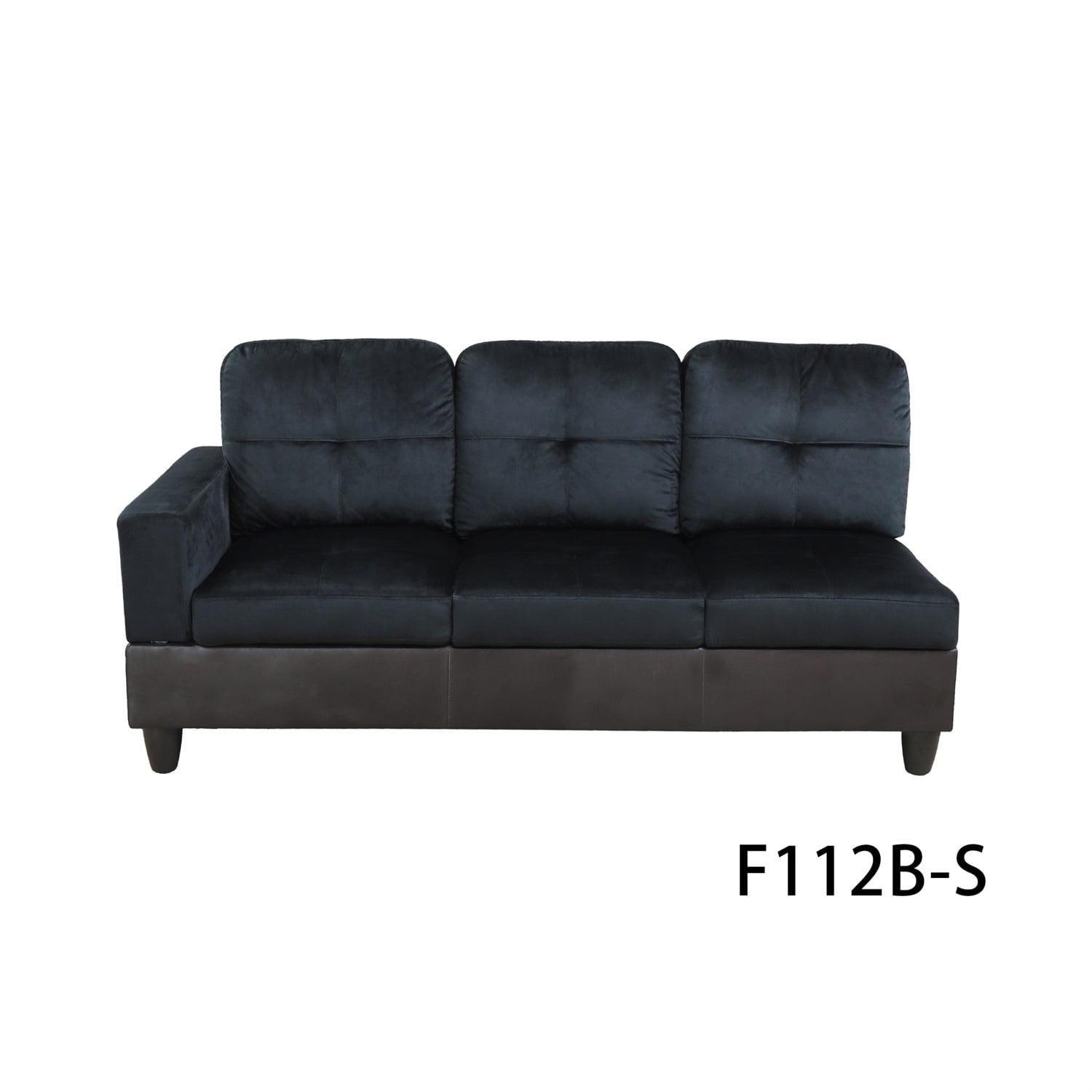 Hommoo Lint and PVC Living Room Furniture Sets, L Shaped Couches and Sofas, Modern Sectional Sofa for Home & Office, Dark Blue and Brown(No Ottomans)