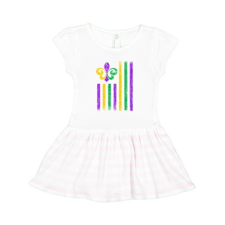

Inktastic Mardi Gras Flag 2 Gift Toddler Girl Dress