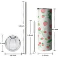 thumbnail image 5 of 20 OZ Slim Tumblers Strawberry Coffee Travel Mug with Lid and Straw,Stainless Steel Vacuum Insulated Travel Coffee Mug Cup Gifts for Women Mothers, 5 of 7