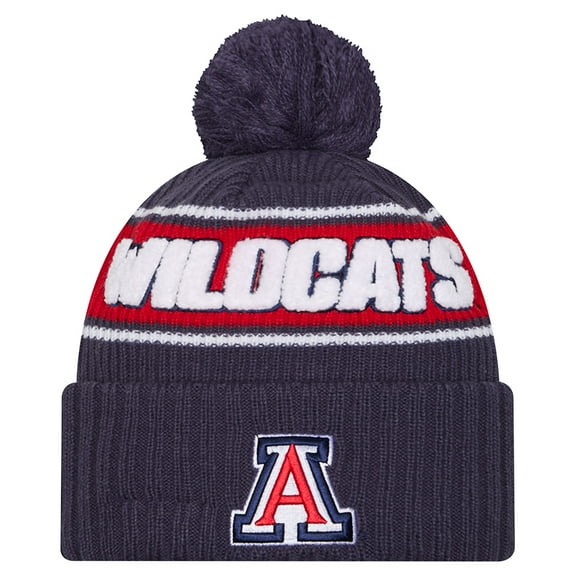 Men's New Era Navy Arizona Wildcats Bold Cuffed Knit Hat with Pom