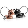 thumbnail image 1 of 1 par de llaveros, llaveros colgantes de cadena de unicornio desmontables para regalos de San Valentín para parejas, negro y oro rosa, 1 of 5