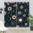 thumbnail image 2 of SUNOLIFE Black Sun and Moon Blackout Curtains 2 Panels 63 Inch Moon Phase Window Curtains for Living Room Bedroom, 2 of 5