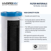 Hydronix CB-45-2001 Whole House, Commercial & Industrial NSF Coconut Carbon Block Water Filter, 4.5 x 20 - 1 Micron