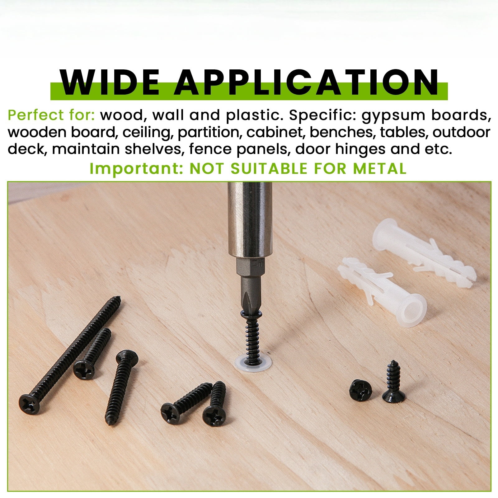320PCS Drywall Anchors And Screws Kit - 6 Sizes Wall Anchors For Drywall With Plastic & Phillips...
