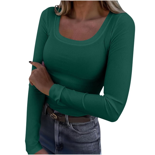 WRKEKC Blouse à Manches Longues pour Femmes Couleur Unie Col Rond Décontracté Tenue Quotidienne et de Bureau Style Classique et Confortable
