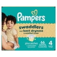 thumbnail image 2 of Pampers Swaddlers Diapers, Size S4 (15-34 lbs), Absorbent, Keeps Baby Dry and Comfortable, Skin Safe Disposable Baby Diaper, 2 of 26