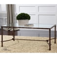 thumbnail image 2 of Uttermost Warring Iron and Glass Coffee Table in Rustic Bronze Patina, 2 of 2