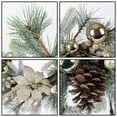thumbnail image 6 of Outdoor Christmas Wreath Lighted 20'' Winter Wreaths for Front Door, Artificial Xmas Wreath with Gold Balls, Pine Cones, Golden Twigs, Pine Needles and Silver Berries, 6 of 7