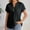 Black, variant on Babysbule Women's Casual V-Neck Short Sleeve Blouse Soft Breathable Loose Fit Cotton Linen Shirt With Pockets