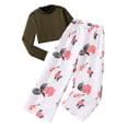 thumbnail image 1 of Odeerbi 8-13 Años Niñas Conjunto de Algodón Punto Elástico Manga Larga Tops Recortados Pantalones de Pata Ancha Conjunto de Dos Piezas, 1 of 9