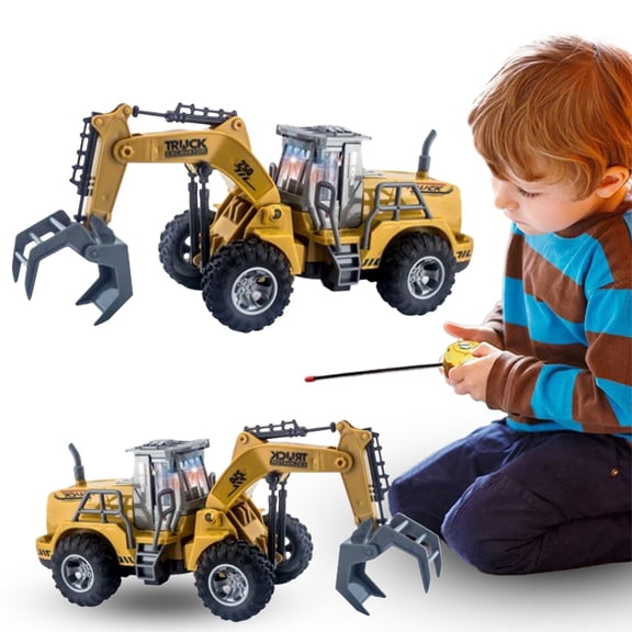 Goowood RC Excavator Toy Remote Control Construction Vehicles 4 Channel Mini Excavator for Boys Age 4 7 8 12 Kids Birthday Christmas Gift